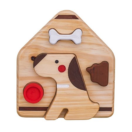 Encaixe Cachorro Au Au em Madeira - Made in Toys