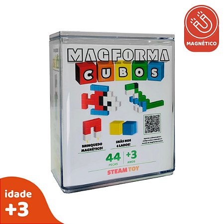 MagForma Cubos 44 peças - Brinquedo Educativo