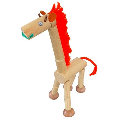 Brinquedo de madeira articulado - Girafa Wandinha
