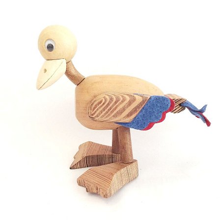 Brinquedo de madeira articulado - Pato Quac