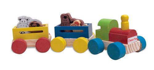 Mini Trem de Madeira Fazendinha - Brinquedo Educativo