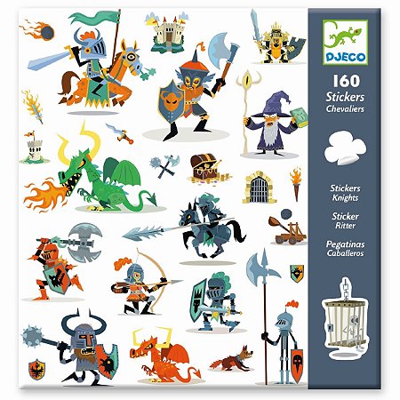 160 Adesivos Infantis - Cavaleiros