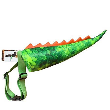 Cauda Dinossauro Verde Estampada  - Fantasia Infantil