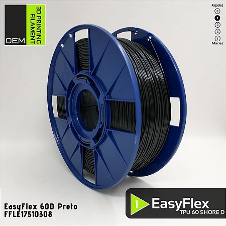Filamento EasyFlex 60D OEM 3DPF Preto