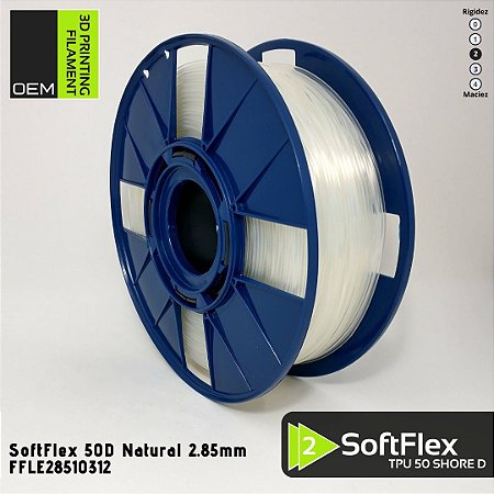 Filamento 2.85mm SoftFlex 50D OEM 3DPF Natural