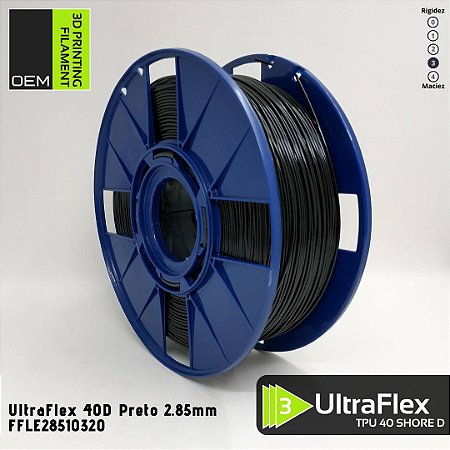 Filamento 2.85mm UltraFlex 40D OEM 3DPF Preto