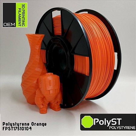 Filamento PolyST (Polystyrene) OEM 3DPF Laranja