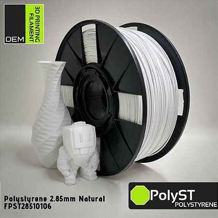 Filamento 2.85mm PolyST (Polystyrene) OEM 3DPF Natural