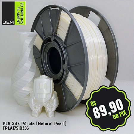Filamento PLA Silk OEM 3DPF Pérola (Natural Pearl)