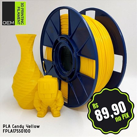 Filamento PLA OEM 3DPF Amarelo (Candy Yellow)