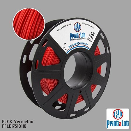 Filamento FLEX PrintaLot Vermelho 0.5Kg