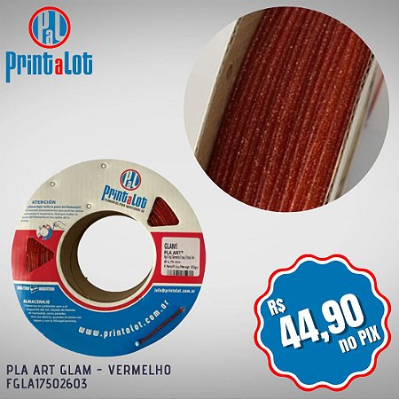 Filamento PrintaLot PLA ART GLAM Vermelho 0.25Kg