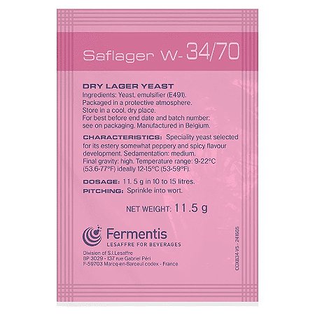 Levedura Saflager W-34/70