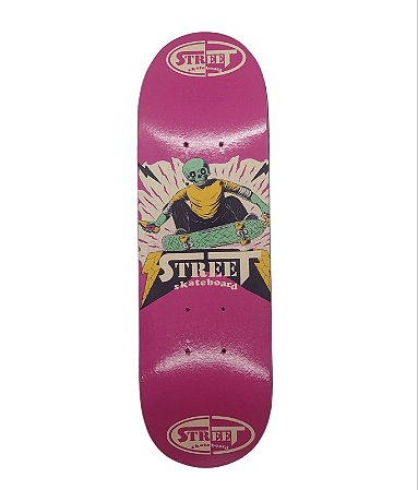mini Shape Skate para Decoração, estampa Caveira Rosa