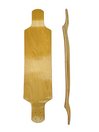 shape longboard rebaixado  liso natural na cor madeira