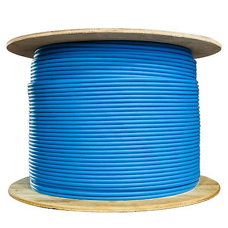 Cabo de Rede CAT5E 305M Telecam 100% Cobre Blindado 4PX24AWG Azul