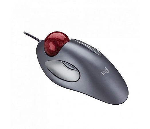 Mouse com Fio Trackball Marble Ergonômico Ambidestro Logitech