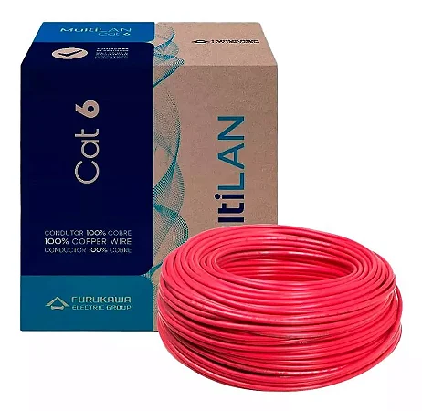 Cabo de Rede 305M Furukawa CAT6 UTP 24AWGX4P Vermelho