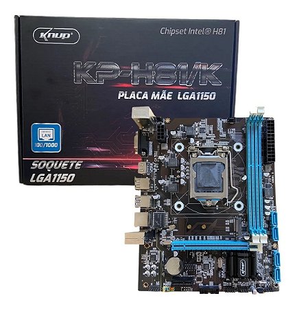 Placa Mãe Knup 1150 H81 mATX DDR3 VGA HDMI USB 3.0 M.2 NVME KP-H81/K