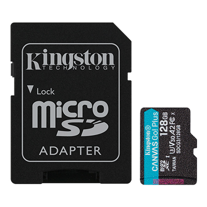 Cartão de Memória MicroSD 128GB Classe 10 4K Canvas Gol Plus Kingston