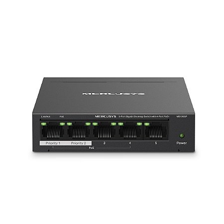 Switch de Mesa 5 Portas PoE+ Gigabit Duplex MS105Gp Mercusys