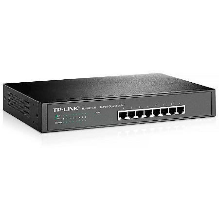 Switch para Rack 8 Portas Gigabit 10/1000 Bivolt TL-SG1008 TP-Link