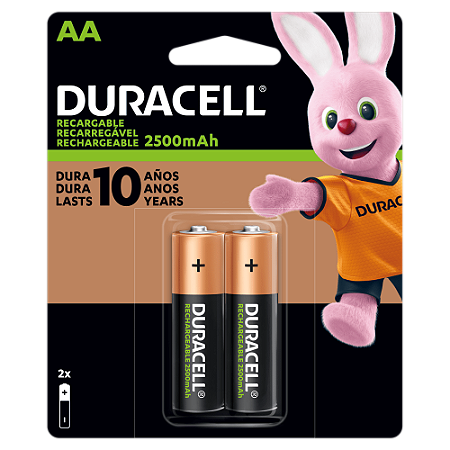 Pilha Recarregável AA 1,2V Duracell c/2 Unidades