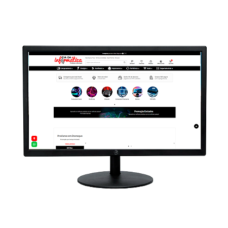 Monitor LED 20" Widescreen 1600x900 75hz 5ms VGA HDMI 20WR BrazilPC