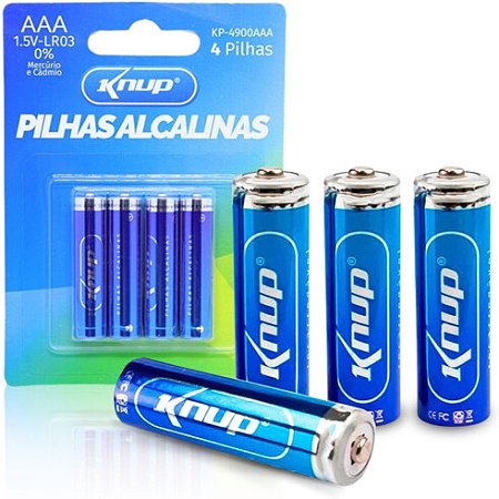 Pilha Zinco AAA Palito KP-4900AAA Knup Cartela 4 Unidades