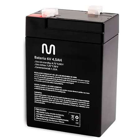 Bateria Selada 6V 4,5AH VRLA EN701 Multilaser