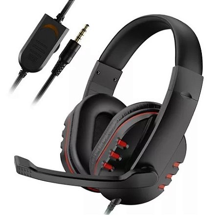 Headset Gamer c/Microfone P3 Multimídia Console e PC Vermelho LB-FN606 Leboss