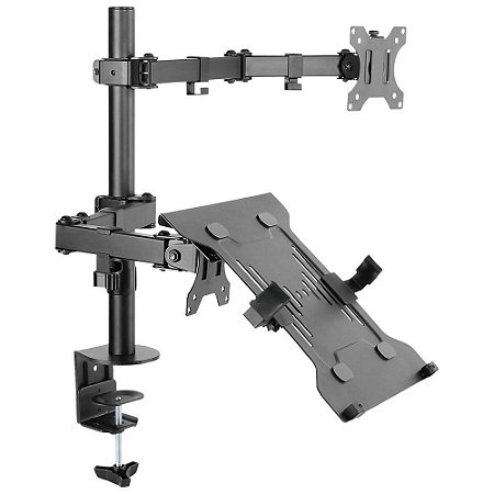Suporte Hibrido para Monitor e Notebook Articulação Dupla 360° PLMSMN1A PCYes