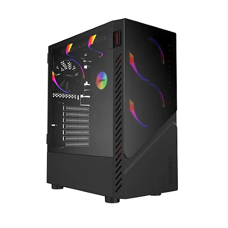 Gabinete Gamer Set Black Vulcan Mid Tower ATX Vidro Temperado GSBVPBR PCYes