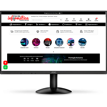 Monitor LED 22" Full HD 1080P 100hz 1ms VGA HDMI Preto 22B30HM2 AOC