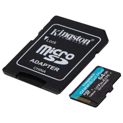 Cartão de Memória MicroSD 64GB Classe 10 4K Canvas Gol Plus Kingston