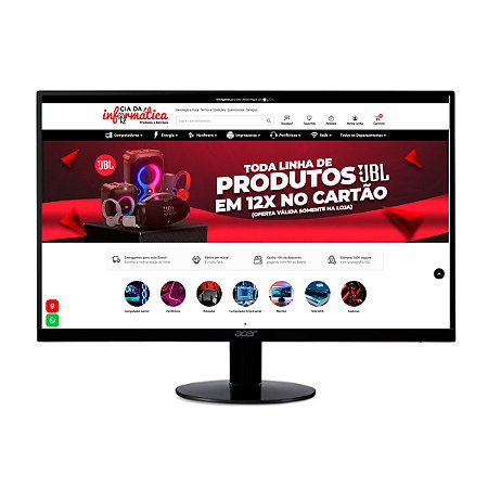 Monitor  Led 23,8" Full HD 1080P Ips 120Hz 1ms Ultra Fino Vga Hdmi SA240Y G0 UM.QS0AA.005 ACER