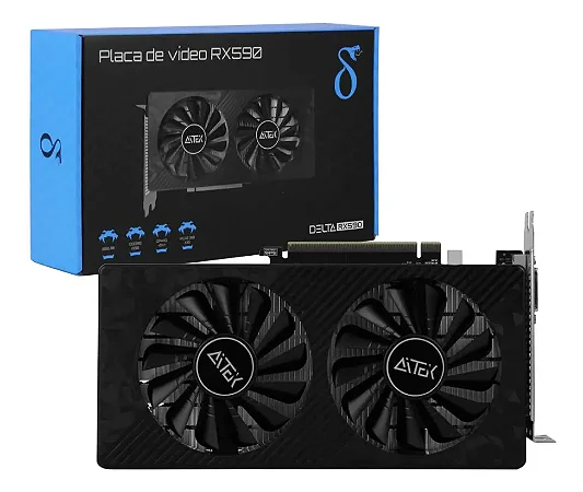 Placa de Vídeo AMD Radeon RX 590 8GB GDDR5 Hdmi DVI Displayport DELTA-RX590 Aitek