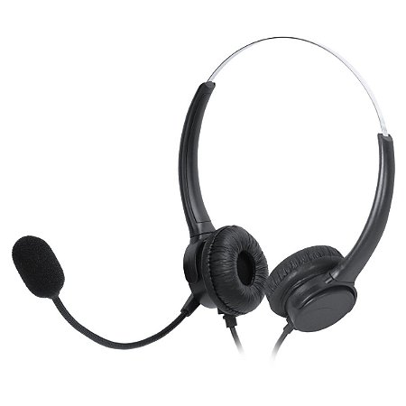 Headset Biauricular RJ9 Corporativo Preto c/Controle Multimídia CORP DUO VK500RJ9 Vinik