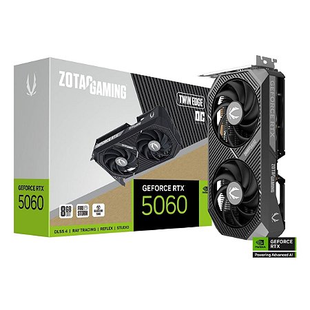 Placa de Vídeo Nvidia Geforce RTX 5060 8GB GDDR7 128Bits Twin Edge OC ZT-B50600H-10M Zotac