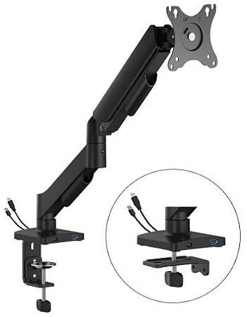Suporte para Monitor Articulado Com HUB Usb 17 a 32" Preto BLUECASE