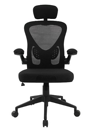 Cadeira Ergonômica Ergo Base Preta Tela Mash Reclinável Fortrek