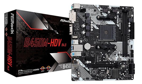 Placa Mãe Asrock AMD AM4 MATX DDR4 B450M-HDV