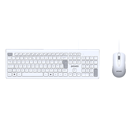 Kit Teclado E Mouse Usb Pcyes Soft Branco