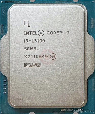 Processador Intel Core I3 13100 3.40GHz Cache 12MB 1700 OEM
