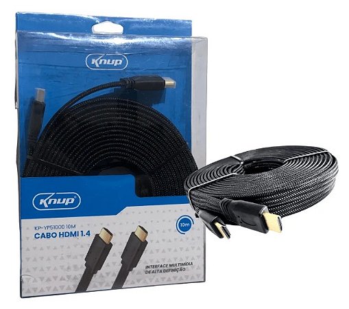 Cabo HDMI x HDMI 10M KP-YP51000 Knup achatado