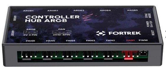 Controlador de Fan RGB 7 Fans c/Controle Fortrek