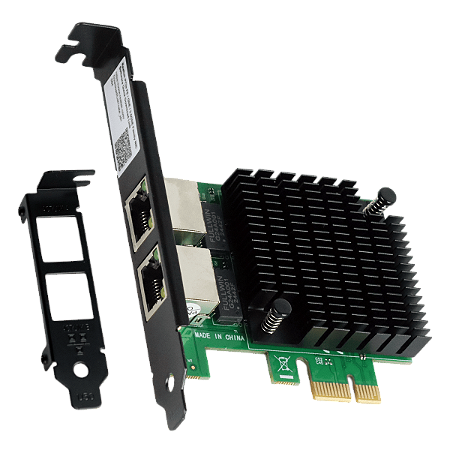 teste Placa de Rede PCI-Express Gigabit Ethernet 10/100/1000Mbps Duas Portas RJ45 PCYES com Chipset