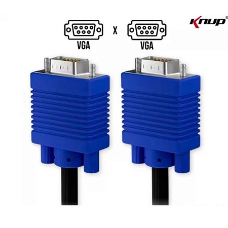 Cabo de Vídeo VGA para Monitor Knup 1.8 Metros 15 Pinos Full HD 1080p KP-YP5002