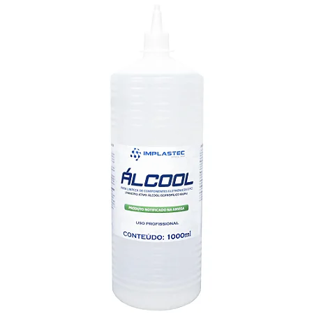 Álcool Isopropílico 99,3% / 1000ml / Frasco Bico Aplicador para Eletrônicos