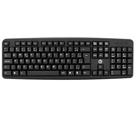 Teclado Basic USB Preto /ABNT2/107 teclas/Cabo 130cm/Plug-and-play